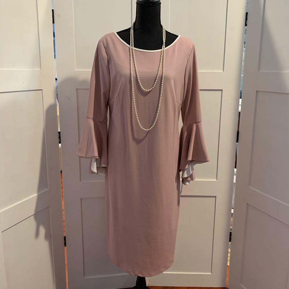 Pink ruffle sleeve dress